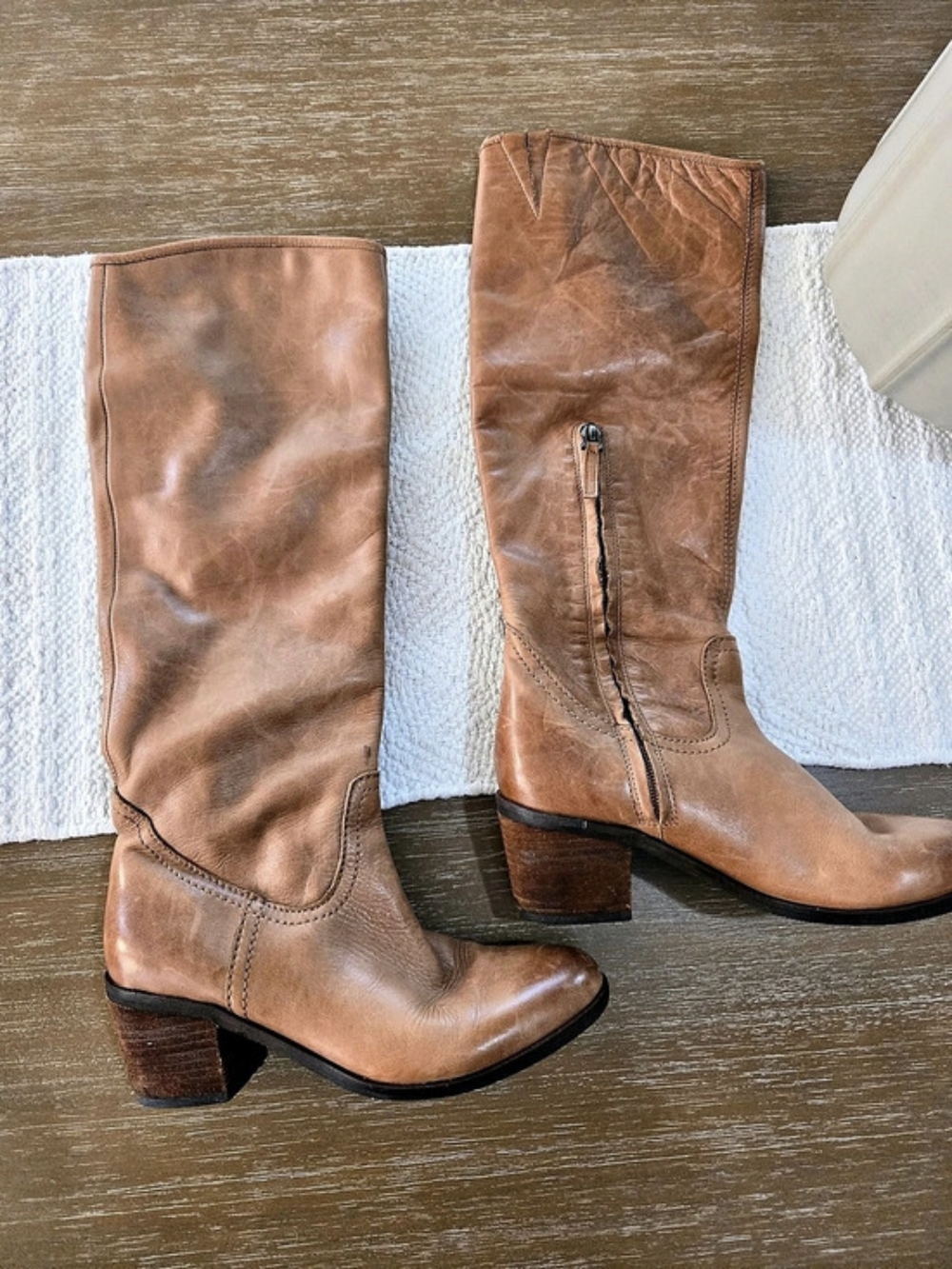 Sam Edelman Tall Leather-Heel Boots in Brown